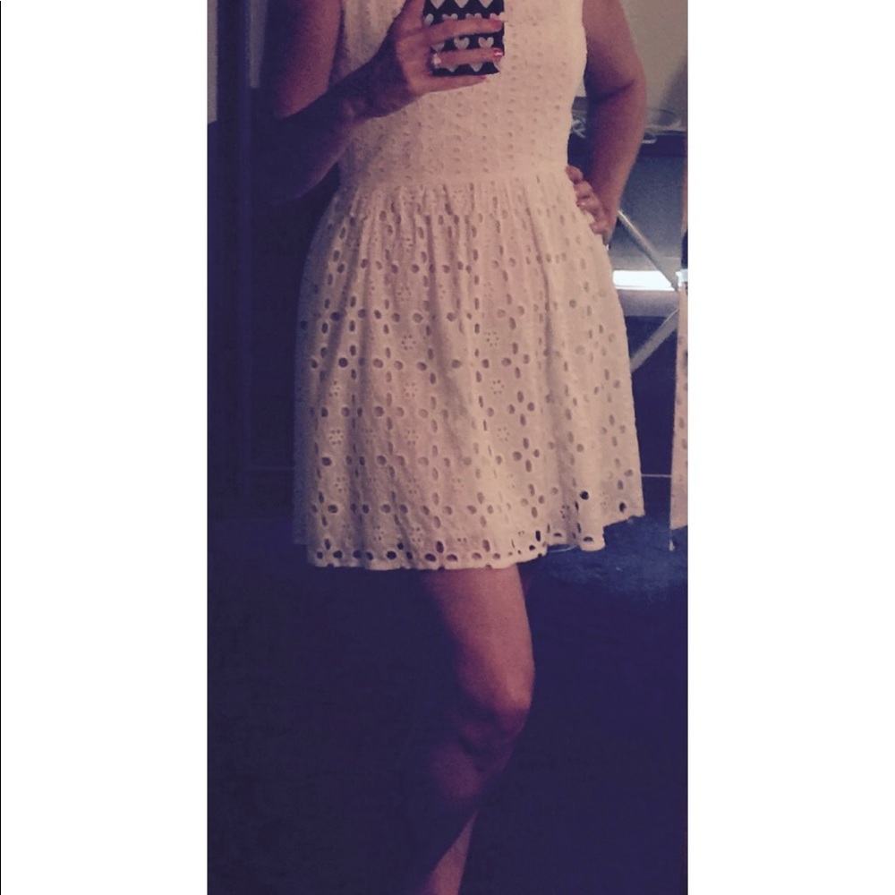 White cotton sleeves summer dress